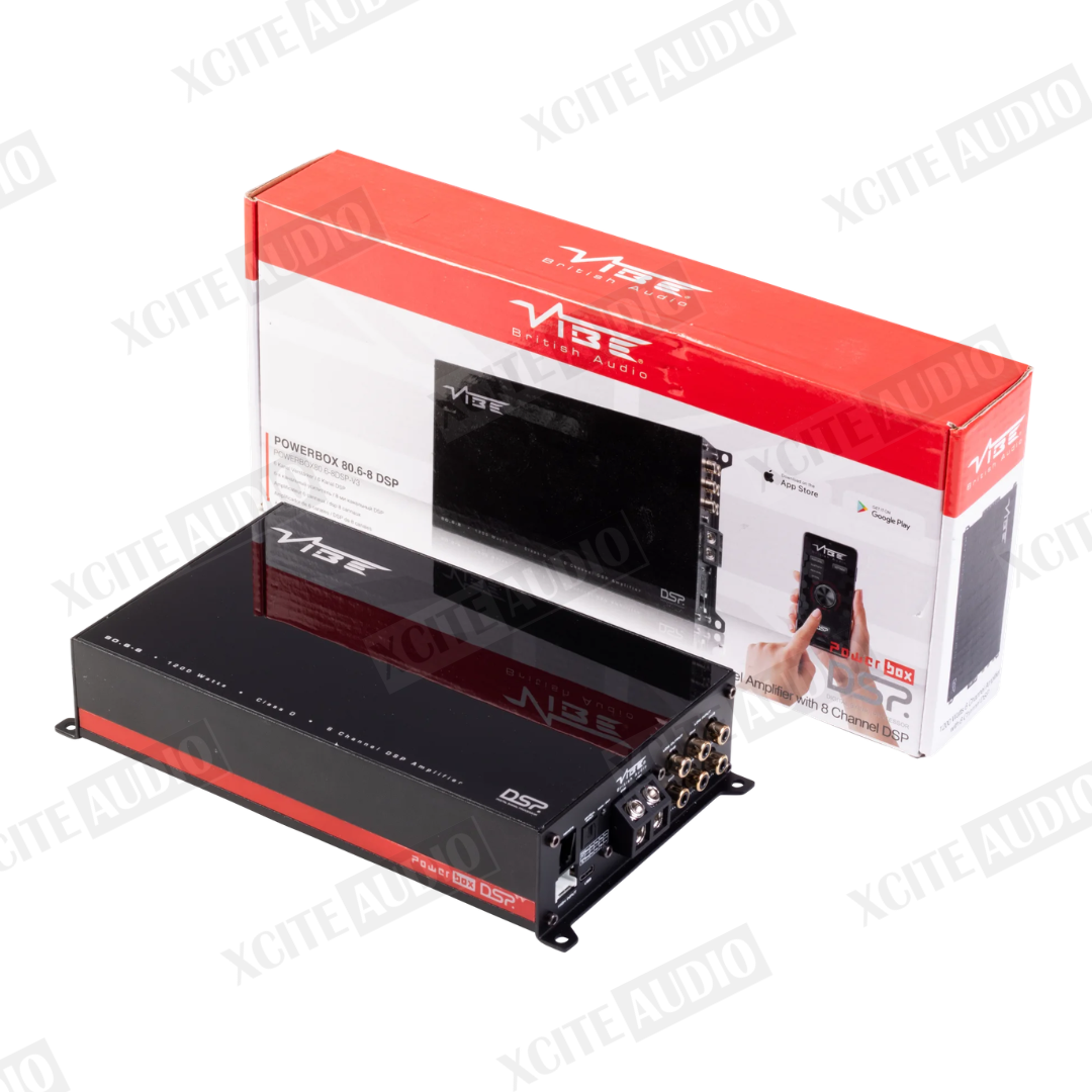 VIBE British Audio POWERBOX80.6-8DSP-V3 | 6-Channel 1200W Class D Amplifier with Integrated 8-Channel DSP