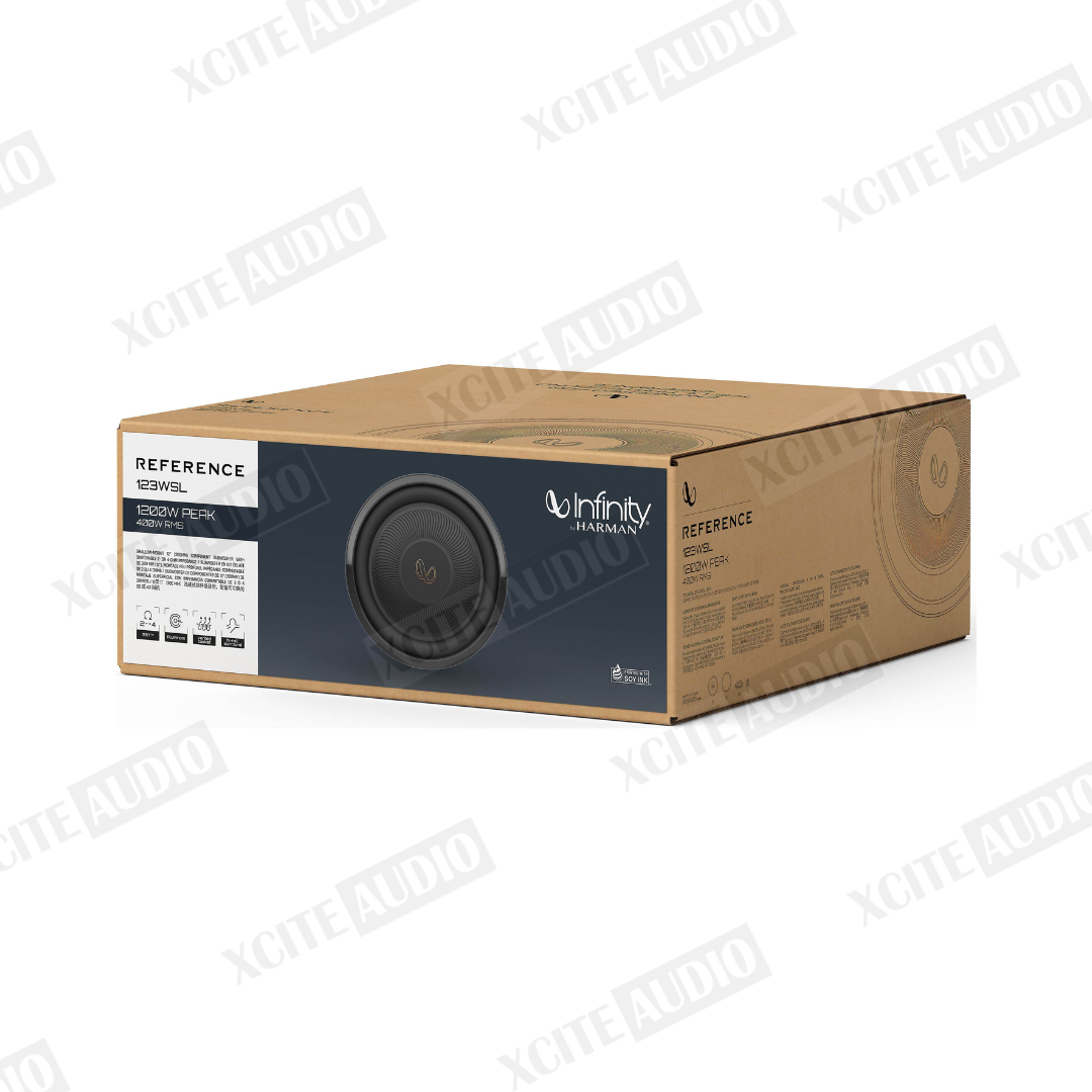 Infinity Reference Series 123WSL 12" Shallow Mount Subwoofer 1200W 2/4-Ohm Car Audio Bass