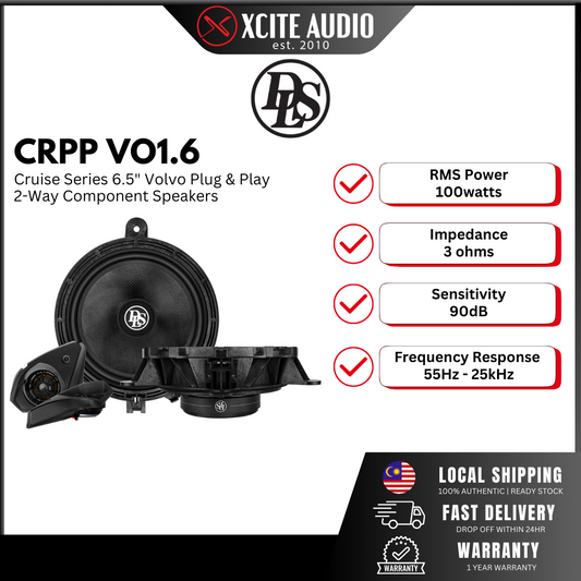 DLS Cruise CRPP-VO1.6 - 6.5" Plug & Play 2-Way Component Car Speakers for 2007-2017 Volvo