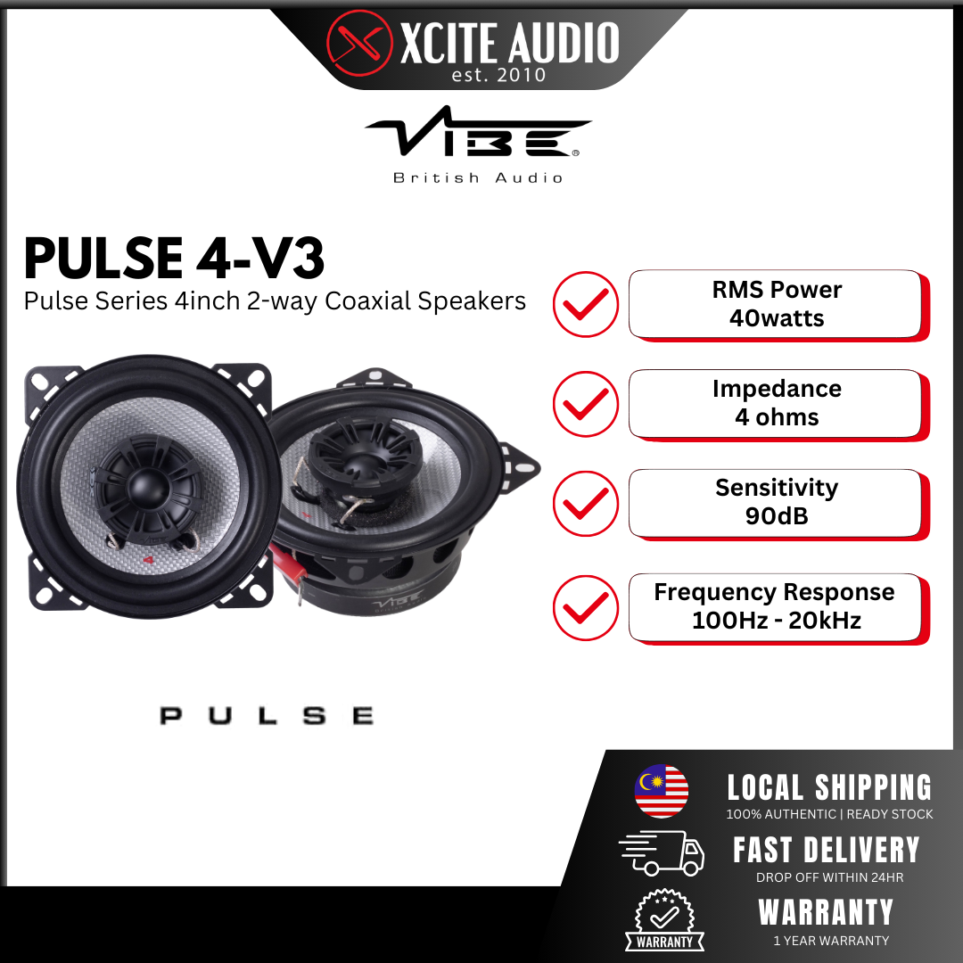 VIBE PULSE4-V3 - Pulse Series 4 Inch 2-Way Coaxial Car Speakers