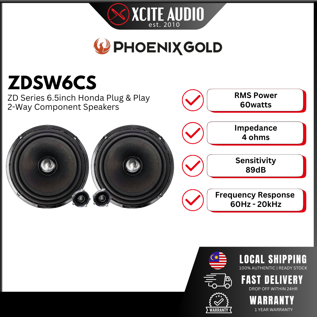 Phoenix Gold ZDSW6CS - ZD Series 6.5inch Plug & Play Volkswagen 2-Way Component Car Speaker System