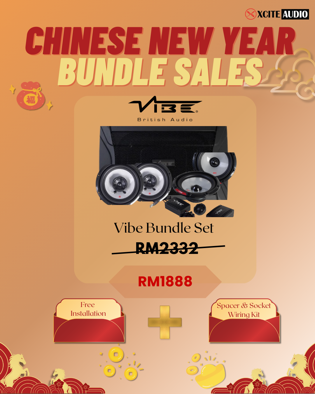 CNY VIBE Bundle Package (Free Installation Spacer & Socket Wiring Kit)