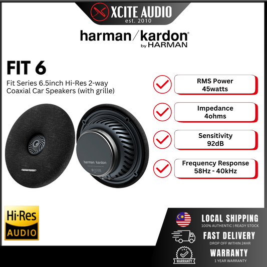 HARMAN KARDON FIT 6F - Fit Series 2-way 6.5" Hi-Res Car Coaxial Speakers