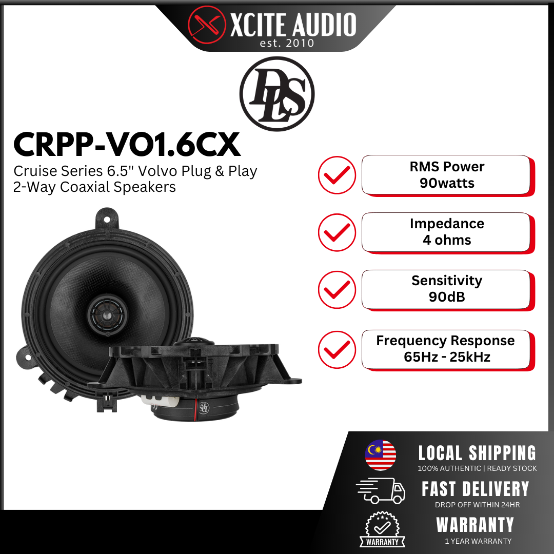 DLS Cruise CRPP VO1.6 - 6.5" Plug & Play 2-Way Coaxial Car Speakers for 2007-2017 Volvo