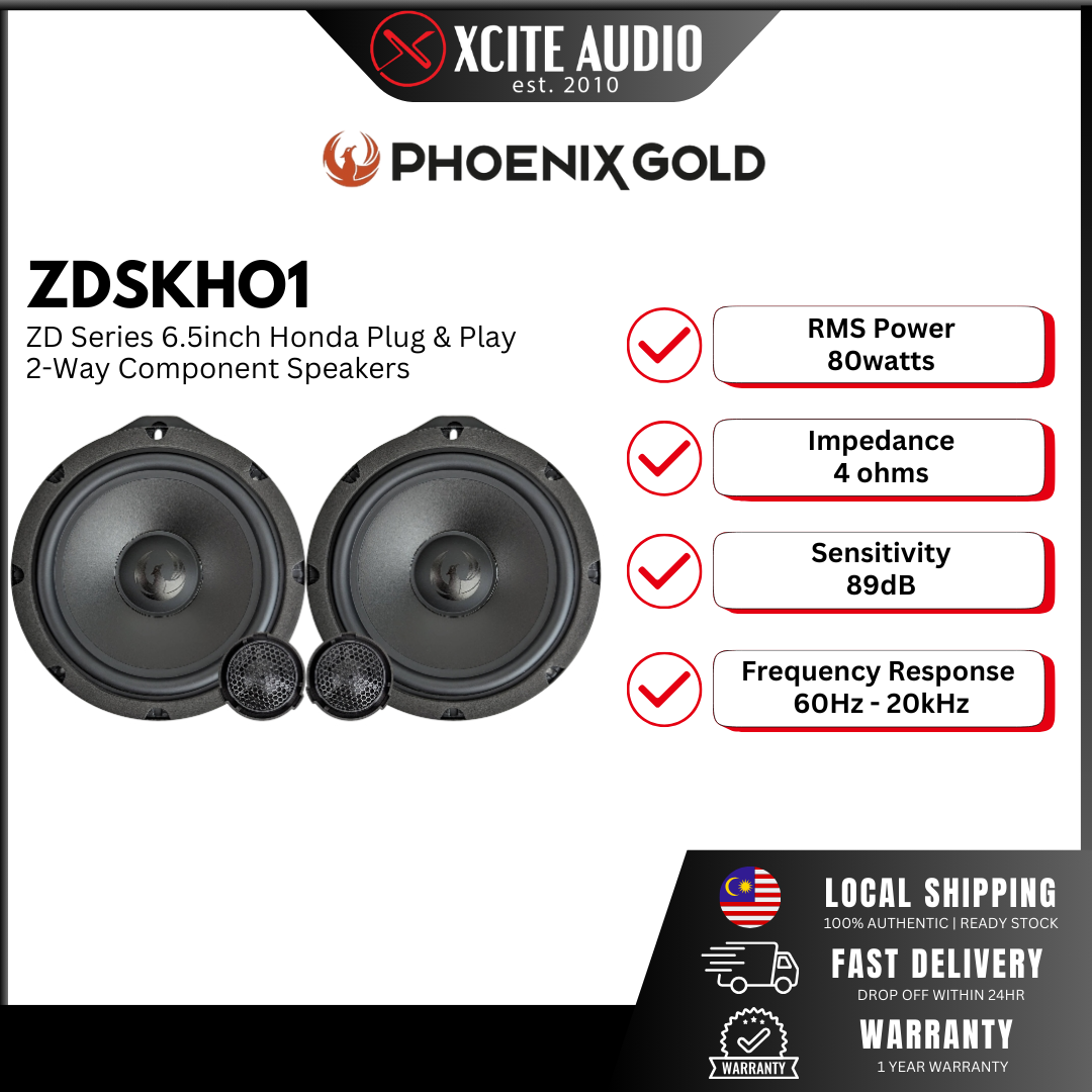 Phoenix Gold ZDSKHO1 - ZD Series 6.5inch Plug & Play Honda 2-Way Component Car Speaker System