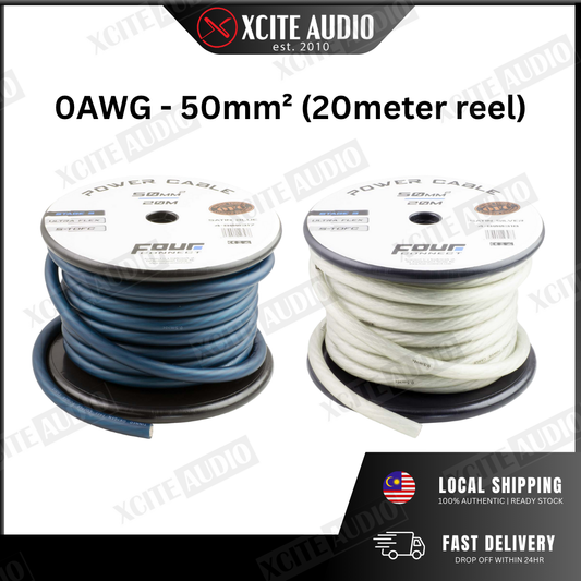 FOUR‑CONNECT STAGE3 Power Cable - S‑TOFC Ultra‑Flex 0-8AWG | Car Power Cable (Bulk)