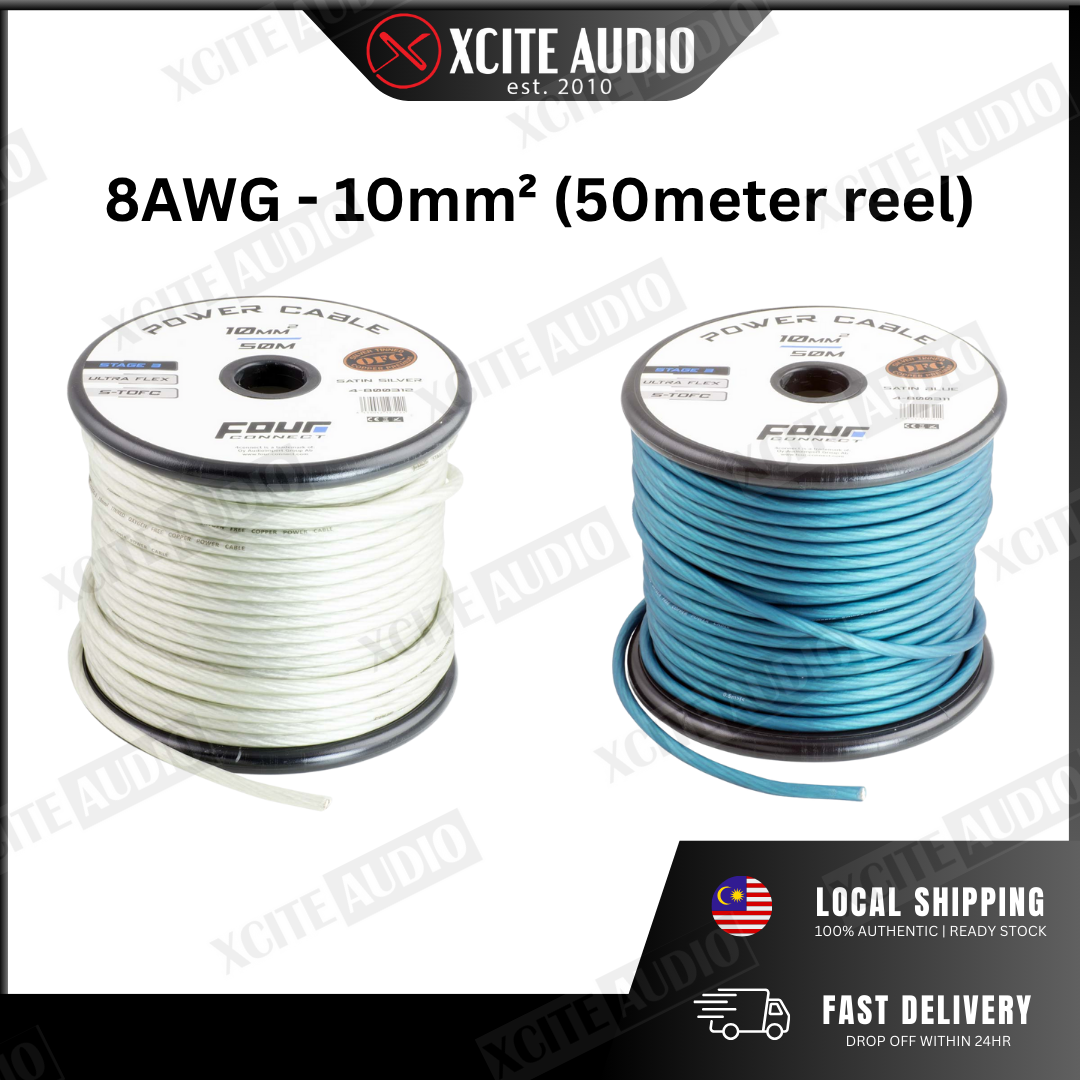 FOUR‑CONNECT STAGE3 Power Cable - S‑TOFC Ultra‑Flex 0-8AWG | Car Power Cable (Bulk)
