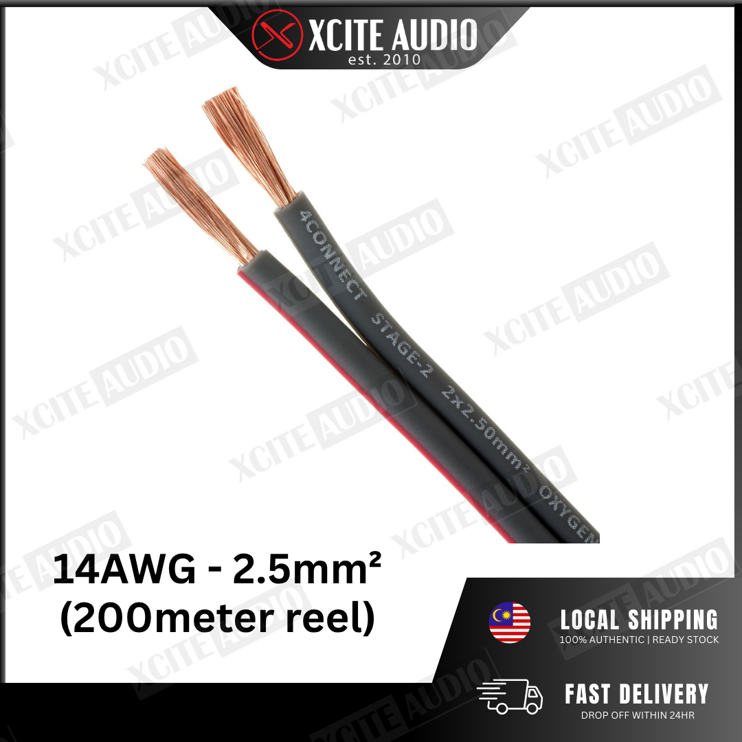 Four Connect Stage 2 | 8AWG - 16AWG High‑Flex Premium OFC Speaker Cables (BULK REEL)