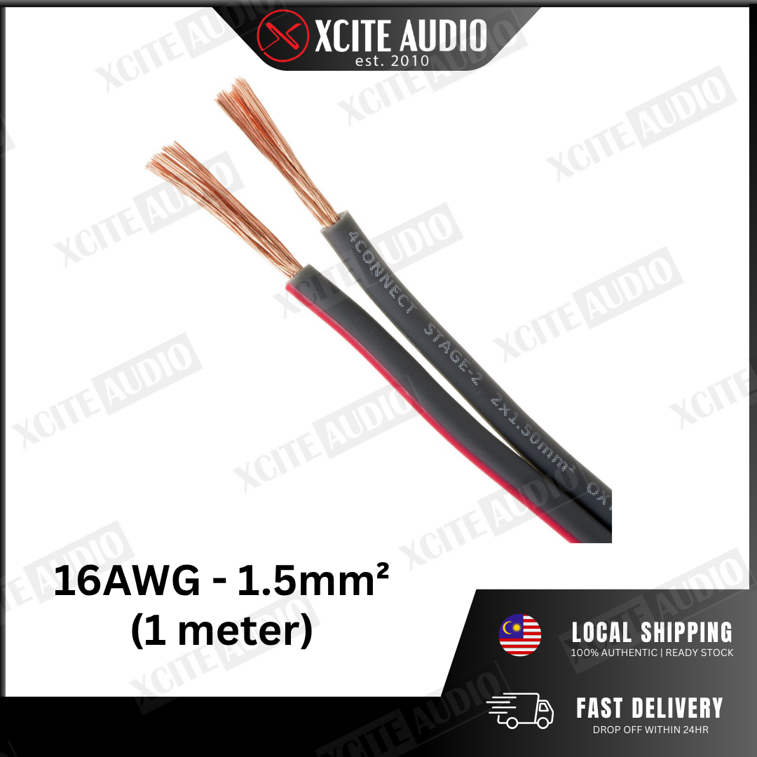 Four Connect Stage 2 | 8AWG - 16AWG High‑Flex Premium OFC Speaker Cables (1 Meter)