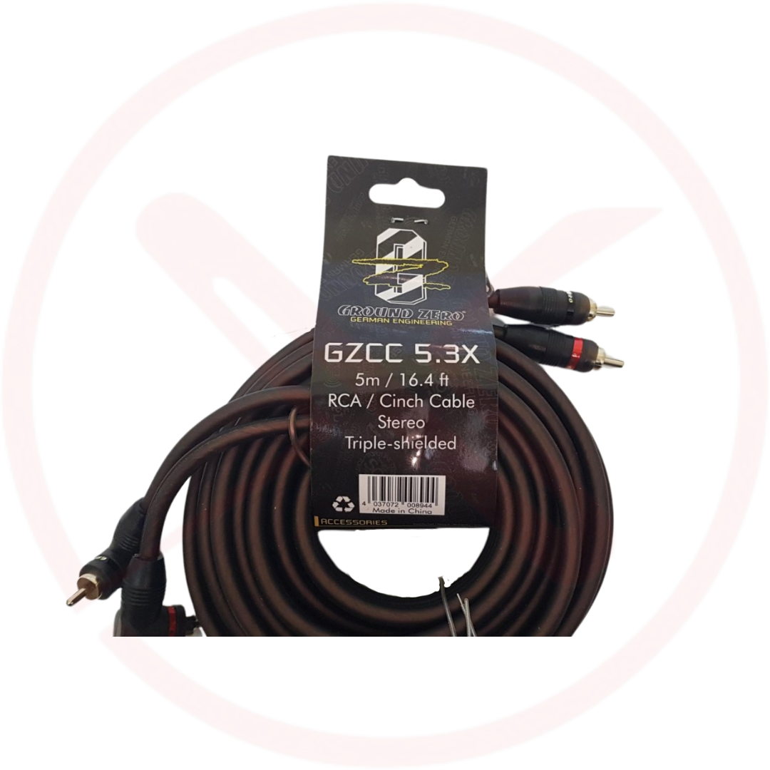GROUND ZERO GZCC MODEL (X) - High Quality Triple Shielded Car Amplifier RCA Cable