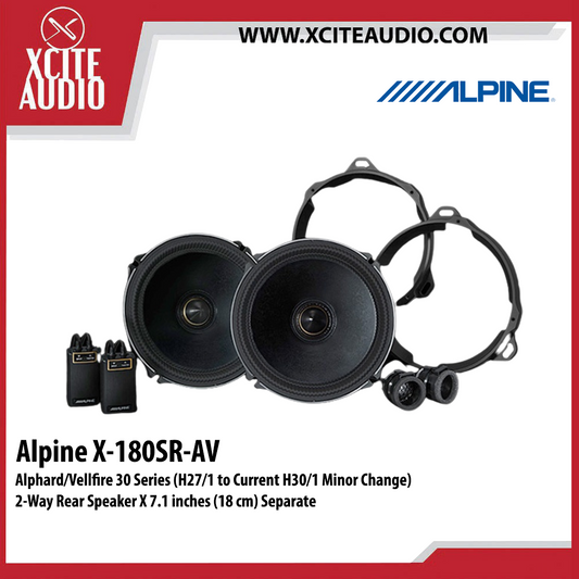 Alpine X-180SR-AV Alphard/Vellfire 30 Series (H27/1 to Current H30/1 Minor Change) 2-Way Rear Speaker X 7.1 inches (18 cm) Separate