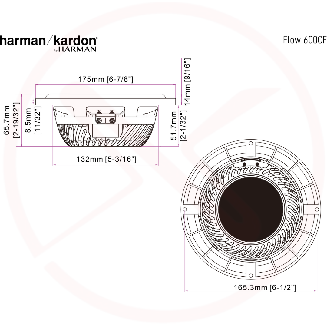 harman/kardon FLOW 600CF | 6.5" 120W RMS 2-way Component Car Speaker System With Crossover Network