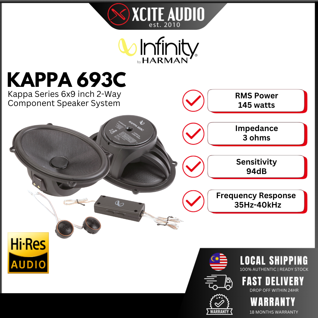 INFINITY KAPPA 693C - Kappa Series 6x9 inch 2-Way Component Car Speaker System