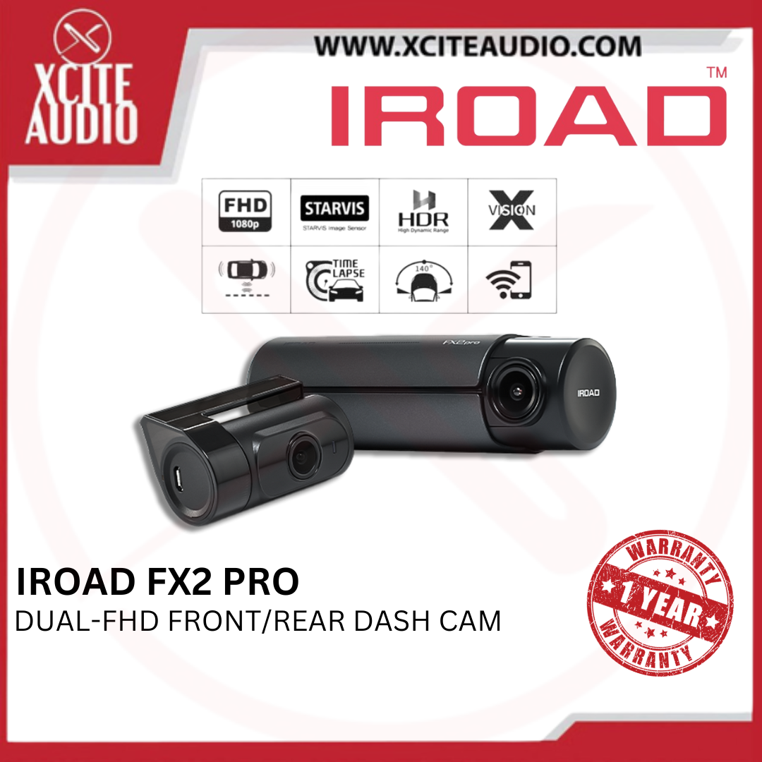 IROAD FX2 Pro FHD Dual Channel Front & Rear DashCam Night Vision ADAS App Control Car Camera Driving Recorder