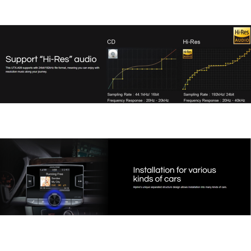 Alpine UTX-A09 ADD IN HI-RES AUDIO PLAYER