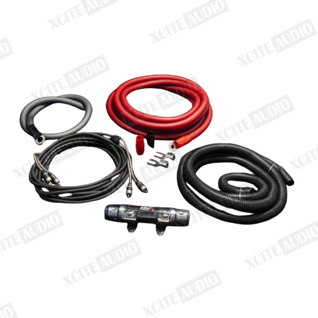 FOUR Connect 4‑800210 STAGE2 10 mm² OFC Amplifier Powerkit | 100% Copper | Waterproof Fuse Holder | 40A ANL Fuse
