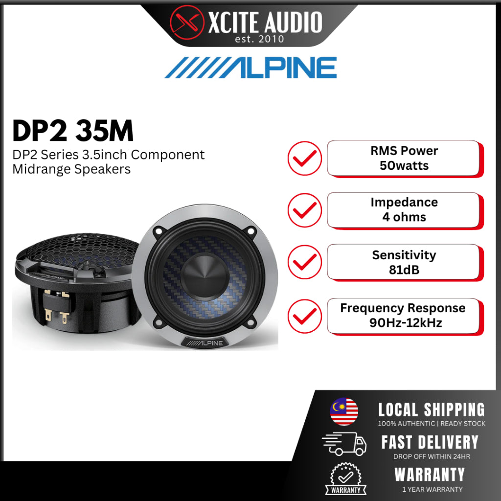 Alpine DP2-35M - DP2-Series 3.5" Component Mid-Range Car Speakers