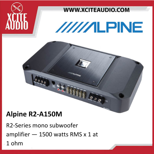 Alpine R2-A150M R2-Series mono subwoofer amplifier — 1500 watts RMS x 1 at 1 ohm