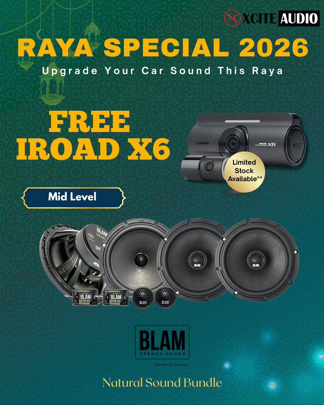 RAMADAN BLAM SUPER RELAX BUNDLE PACKAGE - Front & Rear Speaker FOC IROAD X6