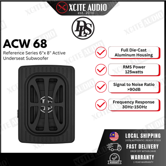 DLS ACW68 - Reference Series 6"x 8" Under-Seat Active Subwoofer | 120W RMS