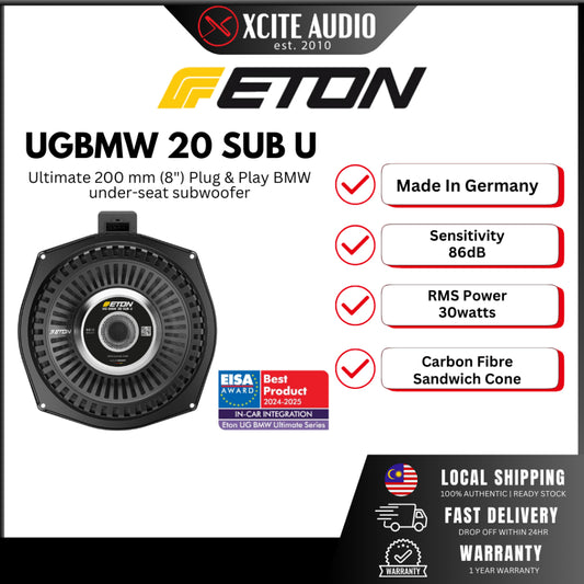 ETON UG BMW 20 SUB U | Ultimate Series 8" plug & play under-seat car subwoofer (1PC)