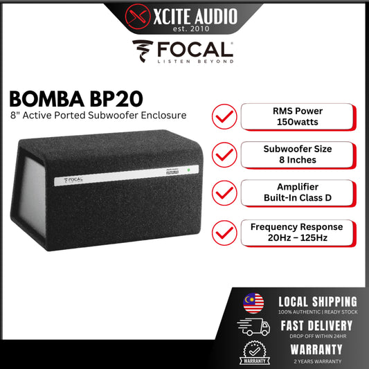 FOCAL BOMBA BP20 - 8" Ported Active Car Subwoofer Enclosure