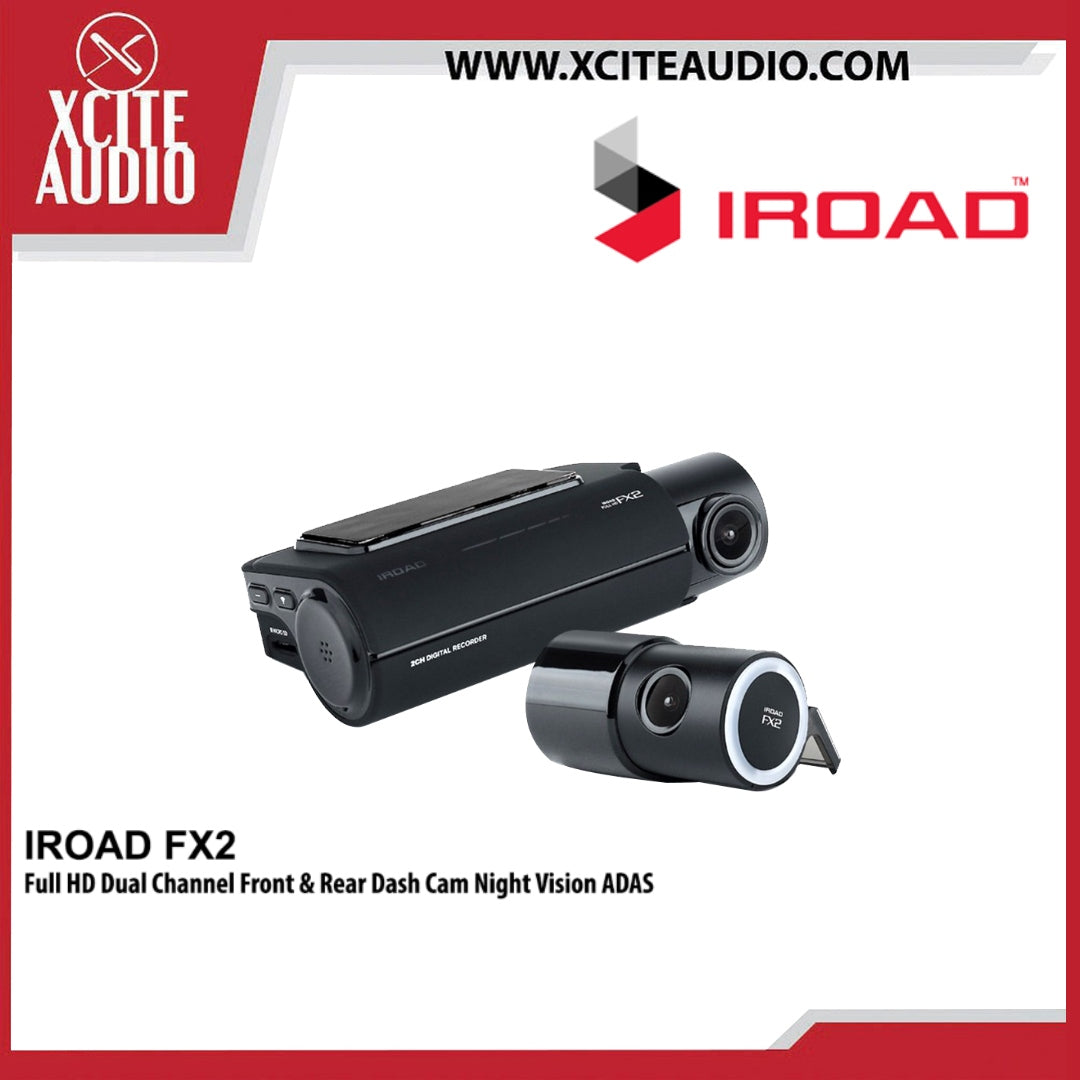 IROAD FX2 Full HD Dual Channel Front & Rear DashCam Night Vision ADAS App Control Car Camera Driving Recorder