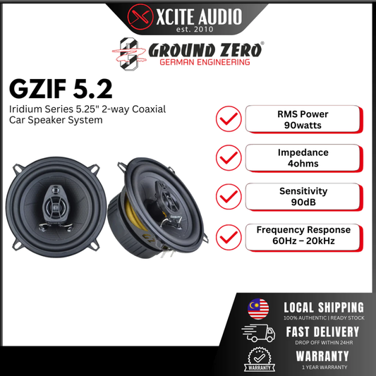 GROUND ZERO GZIF 5.2 - Iridium Series 5.25inch 3-Way Coaxial Car Speakers