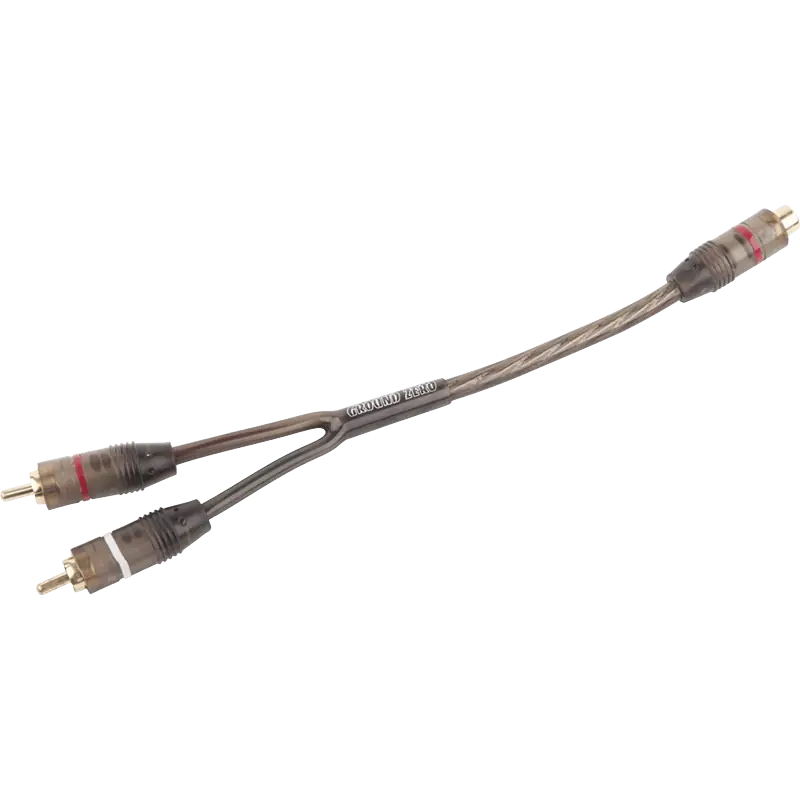 GROUND ZERO - GZCY 30X | 1x Female to 2 Male RCA Y-Splitter Cable for Car Amplifier