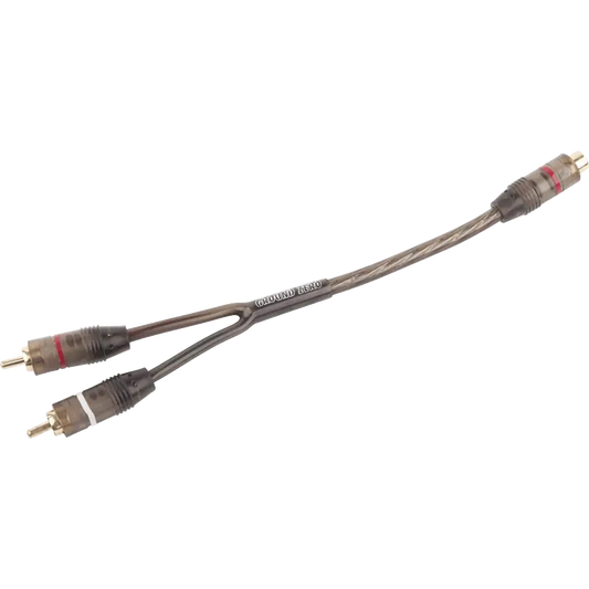 GROUND ZERO - GZCY 30X | 1x Female to 2 Male RCA Y-Splitter Cable for Car Amplifier