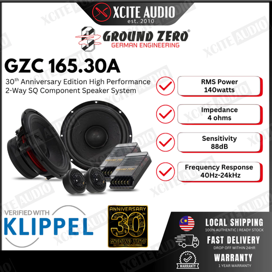 Ground Zero GZC 165‑30A - 6.5″ 2-way Audiophile Grade Component Speaker System | 30th Anniversary Edition