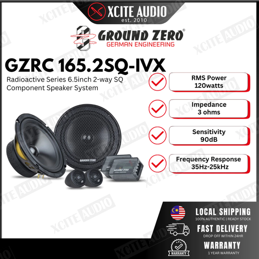 Ground Zero GZRC 165.2SQ‑IVX | Radioactive Series (6.5″) 2‑Way SQ Component Speaker System