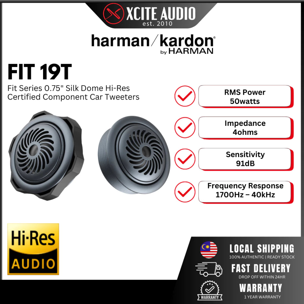 HARMAN KARDON FIT 19T - Fit Series 0.75" Hi-Res Component Car Tweeters