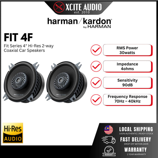 HARMAN KARDON FIT 4F - Fit Series 4" Coaxial 2-way Car Speakers
