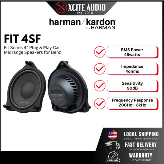 HARMAN KARDON FIT 4SF - Fit Series 4" Component Car Midrange Speakers for Mercedes (Plug & Play)