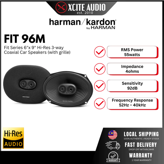HARMAN KARDON FIT 96M - Fit Series 6" x 9" Three-Way Coaxial Car Speakers