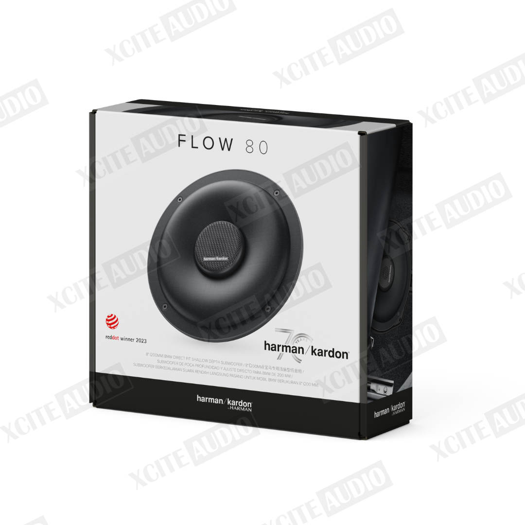 harman/kardon Flow 80 | 20cm / 8" | BMW Compatible Plug & Play Subwoofer | 125 Watt RMS @ 4 Ω