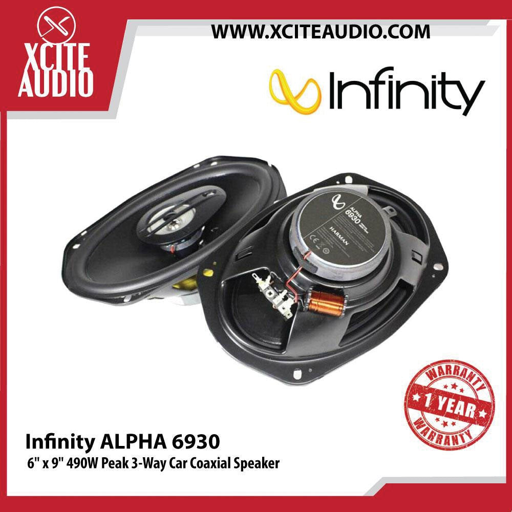 Infinity Alpha 6930 6" x 9" 3-Way Coaxial Car Speaker | Peak 490W | Speaker Kereta | 100% Original