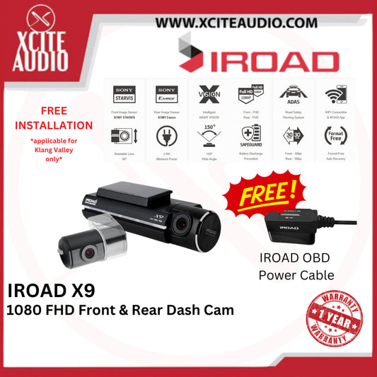 Iroad X9 32GB Front & Rear View 30FPS Full HD SONY Starvis Car Camera (Made in Korea)
