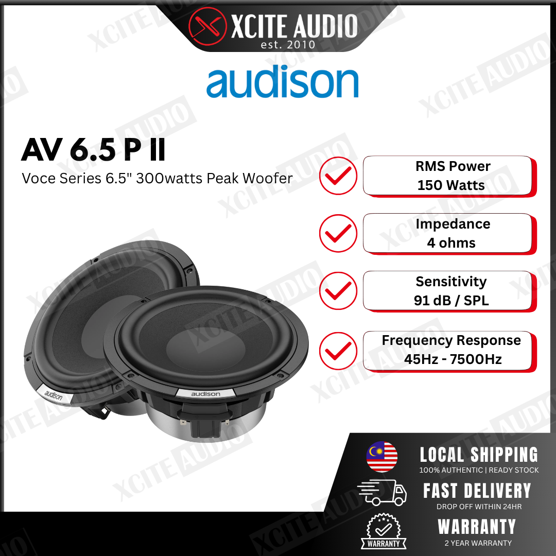 Audison VOCE AV 6.5/AV 6.5 P II 6.5" Midbass Woofer/ Speakers