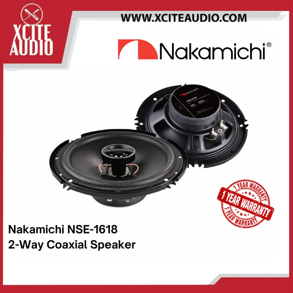 Nakamichi NSE-1618 200W Coaxial Speakers 6‘’ 2-way Coaxial Speaker | 100% Original Nakamichi | Peak Power 200W | 6寸汽车喇叭