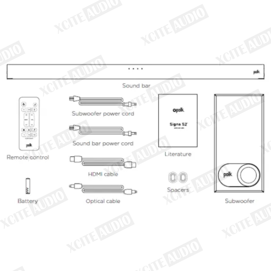 Polk Audio Signa S2 Universal TV Sound Bar With Wireless Active Subwoofer