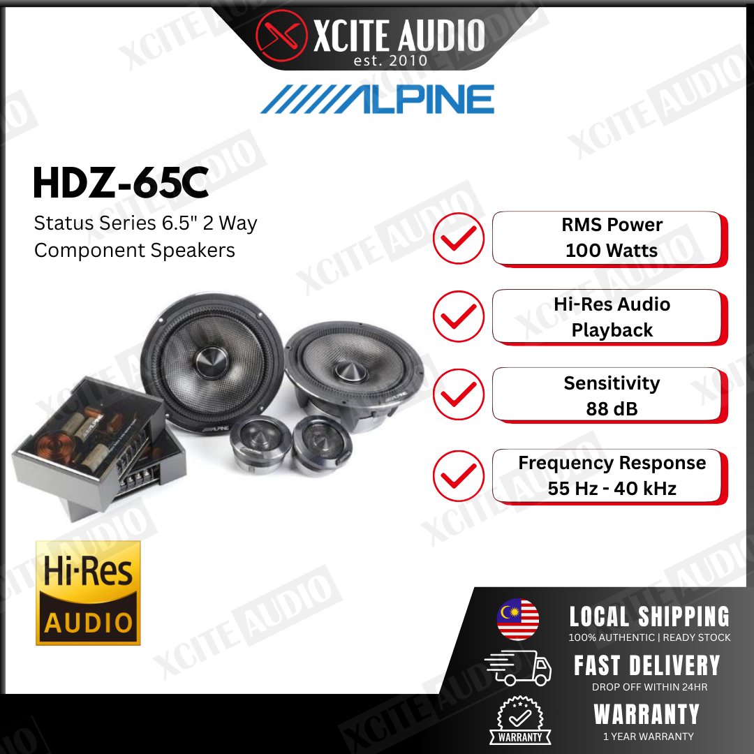 Alpine HDZ-65C Status Series 6.5" 2-Way Component Speaker