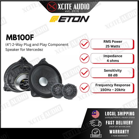 ETON MB100F 4" 2-Way Mercedes Benz Fully Plug and Play Component Car Speakers