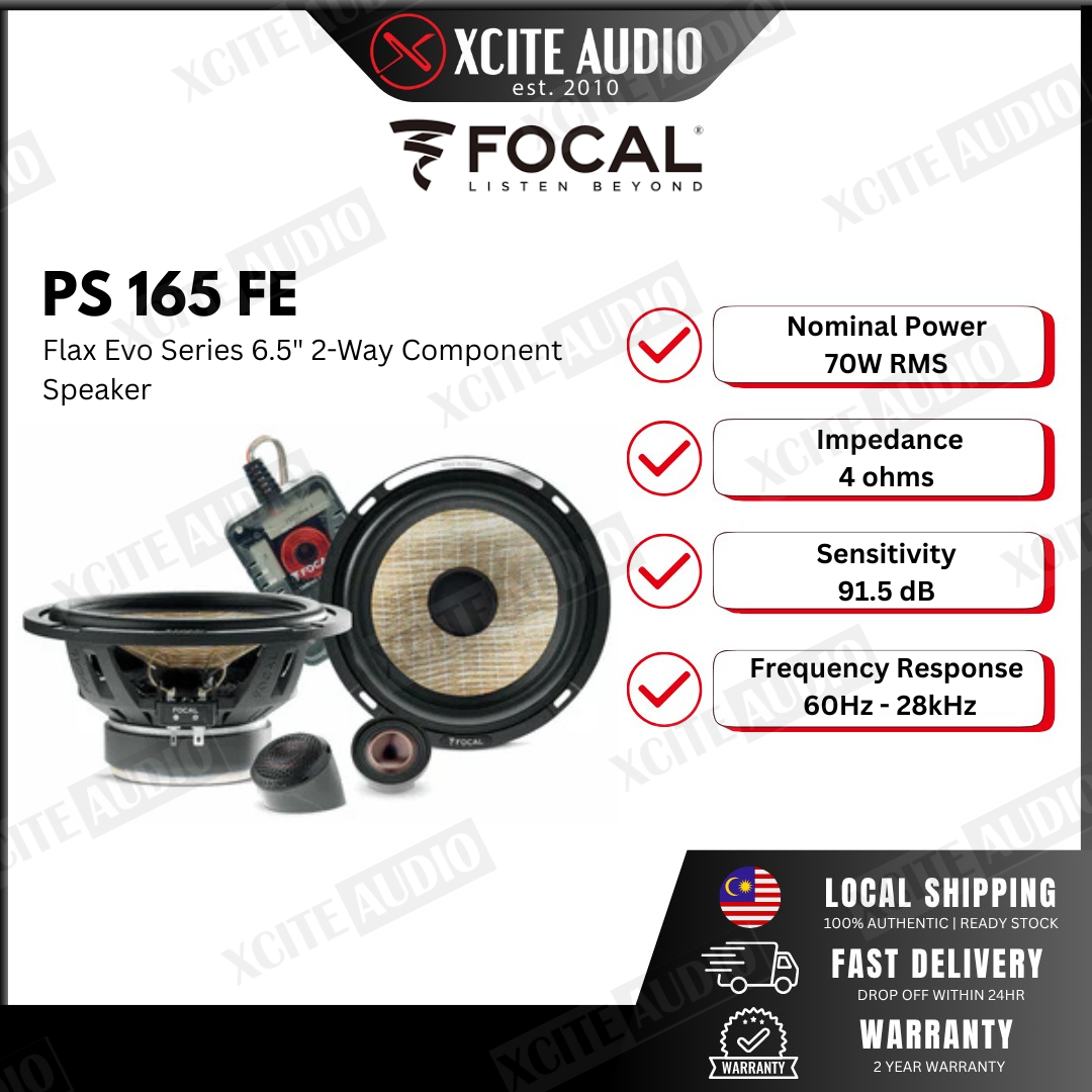 Focal PS 165 FE Flax Evo Series 6.5" 6-1/2" (16.5cm) Component Speaker System | Made in France - 100% Original