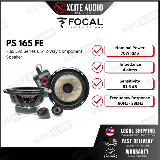 Focal PS 165 FE Flax Evo Series 6.5" 6-1/2" (16.5cm) Component Speaker System | Made in France - 100% Original