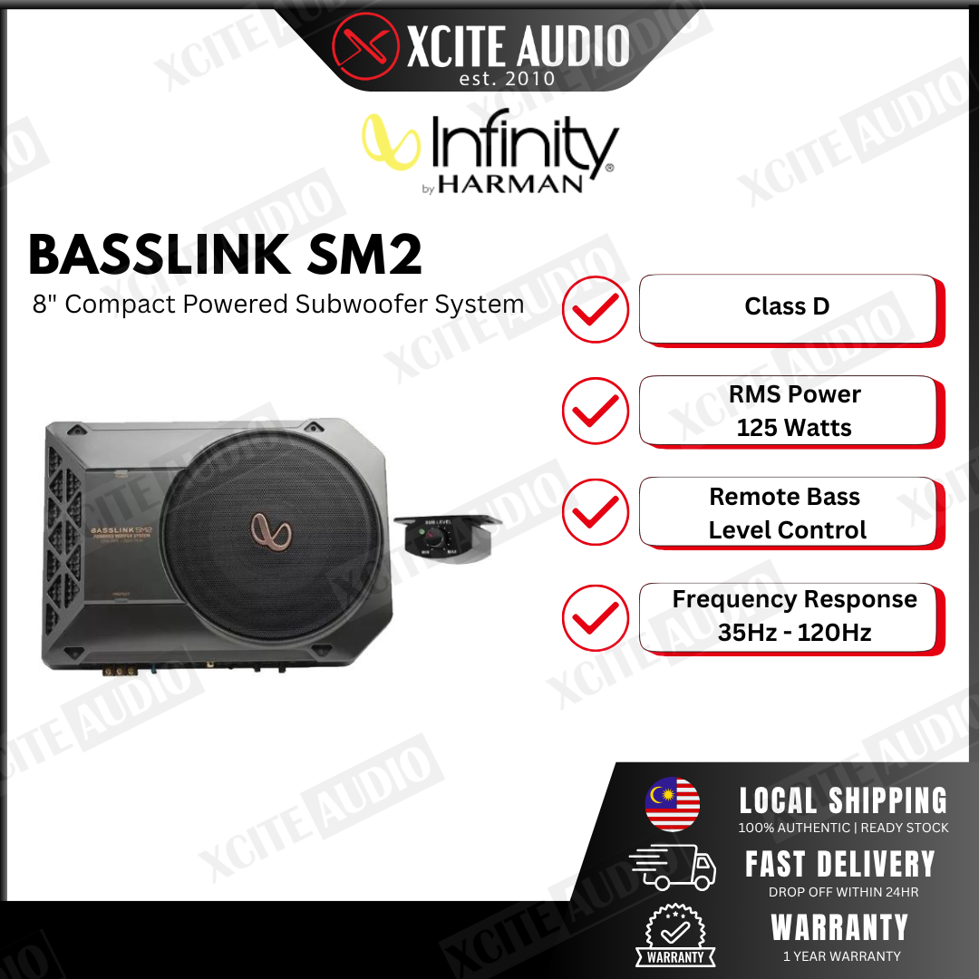Infinity Basslink SM2 Self-Powered, 8" (200mm) Class D Underseat Subwoofer