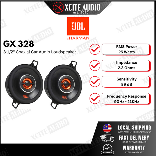 JBL GX328 3.5" 2-Way Coaxial Car Speakers