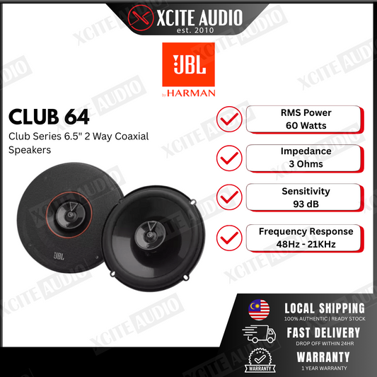 JBL Club 64 Club Series 6.5" 2-Way Coaxial Car Speakers