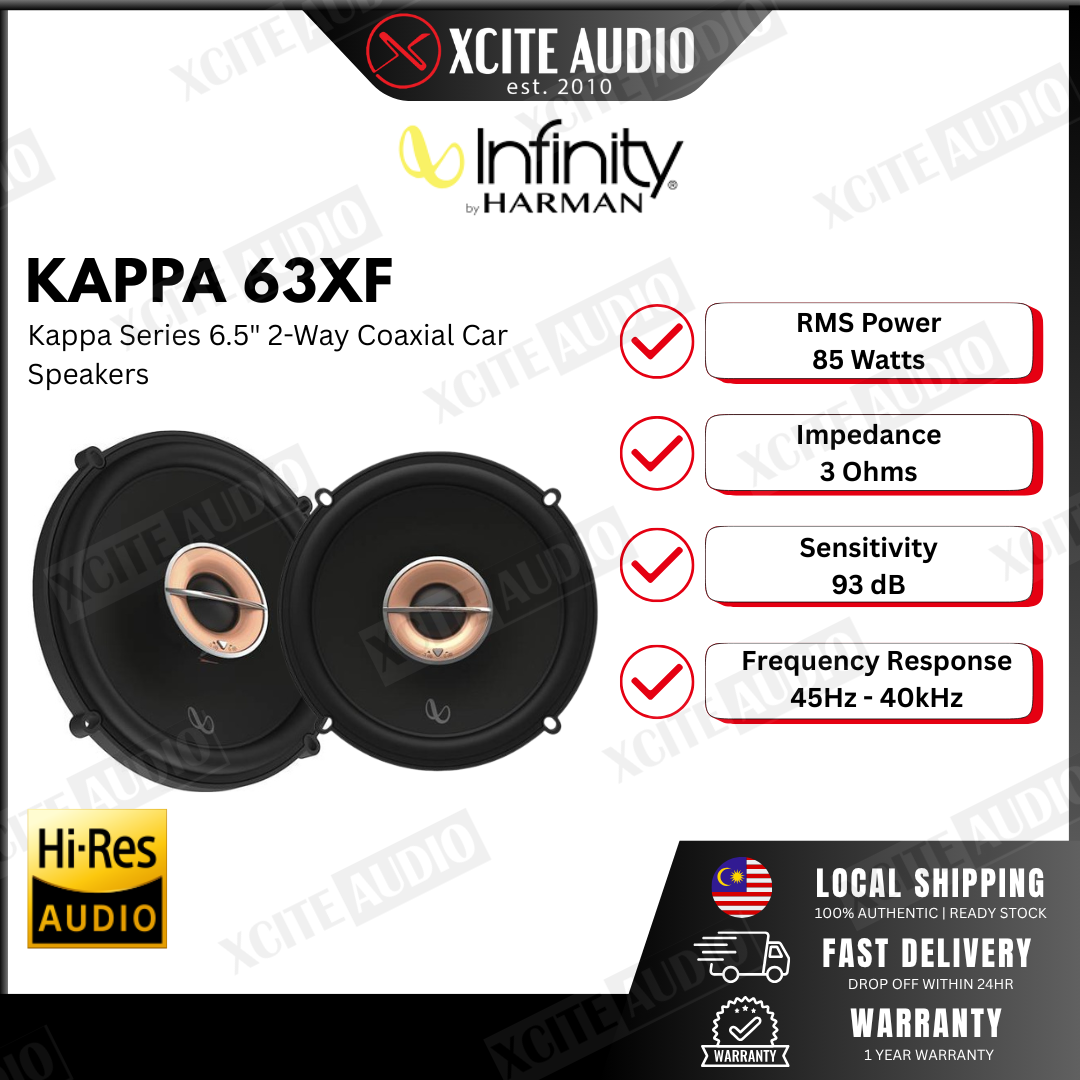 Infinity Kappa 63XF Kappa Series 6.5" 2-Way Coaxial Car Speakers